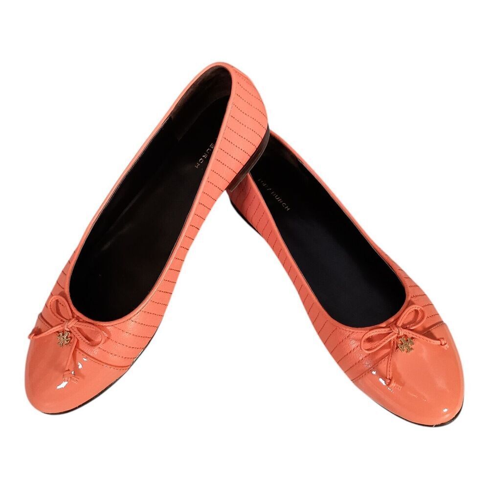 Tory Burch Coral Quilted Patent Leather Ballet Flats - Picture 7 of 11